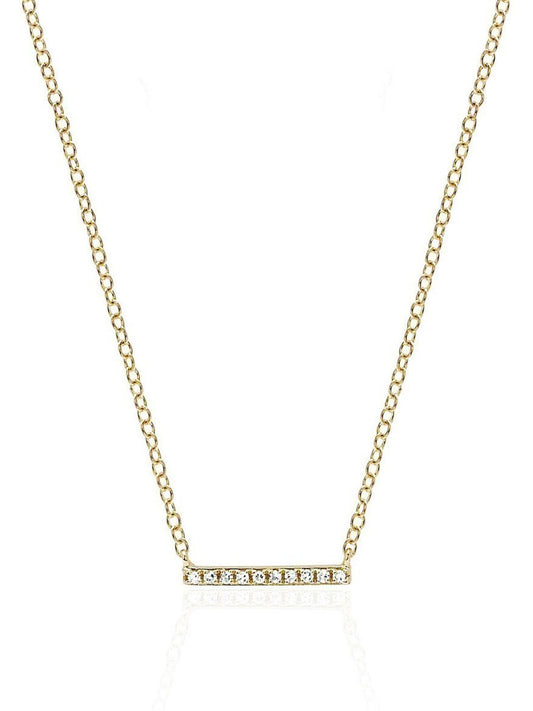 EF Collection Mini Diamond Bar Necklace in Yellow Gold