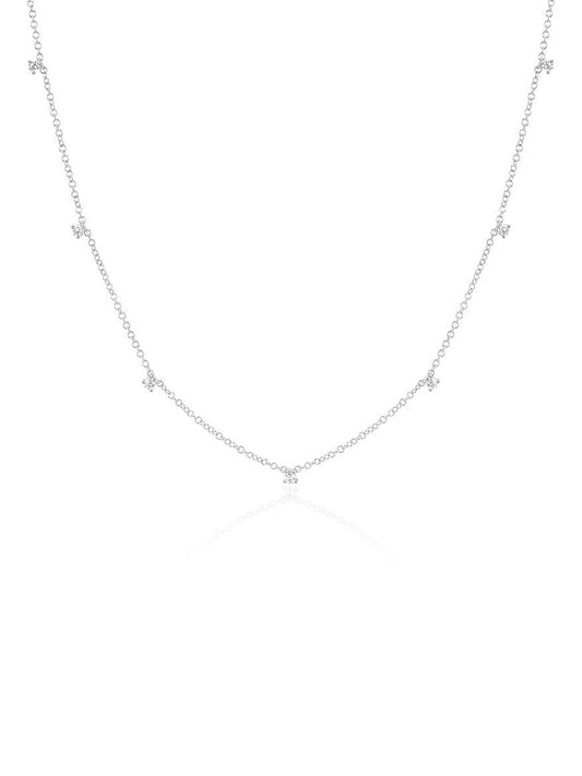 EF Collection 7 Prong Set Diamond Necklace in White Gold