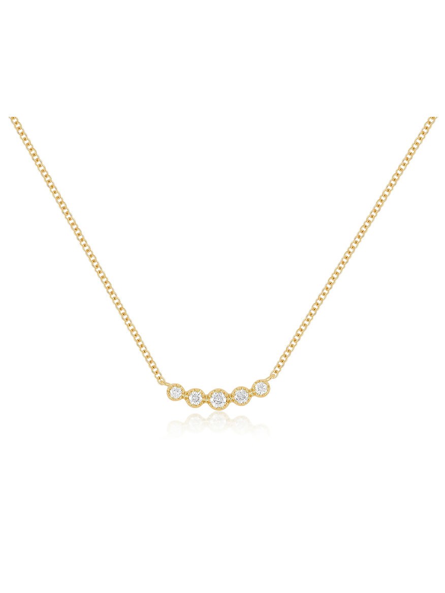 EF Collection Diamond Crown Crescent Necklace in Yellow Gold