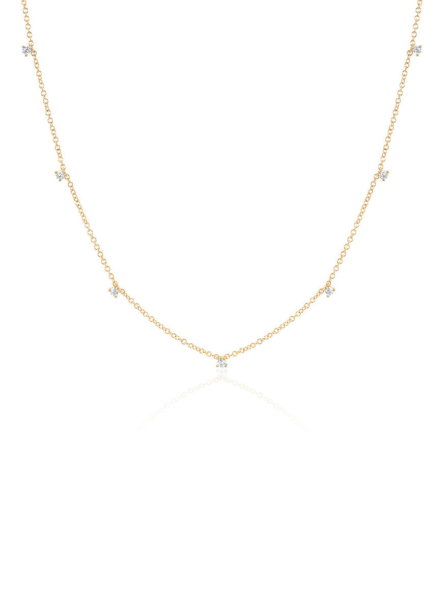EF Collection 7 Prong Set Diamond Necklace in Yellow Gold