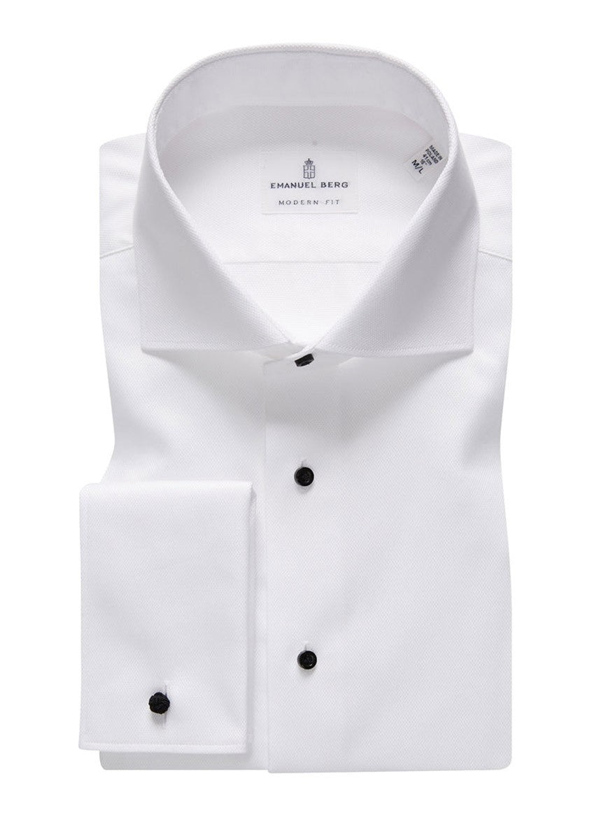 Emanuel Berg Formal Dress Shirt in White James Bond Collar, 16.5 Emanuel Berg Formal Dress Shirt in White James Bond Collar, 16.5