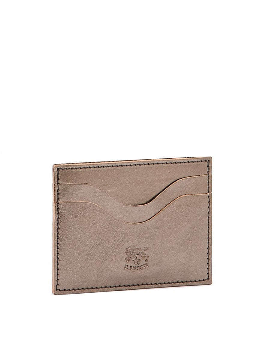 Il Bisonte Baratti Card Case in Metallic Bronze Leather