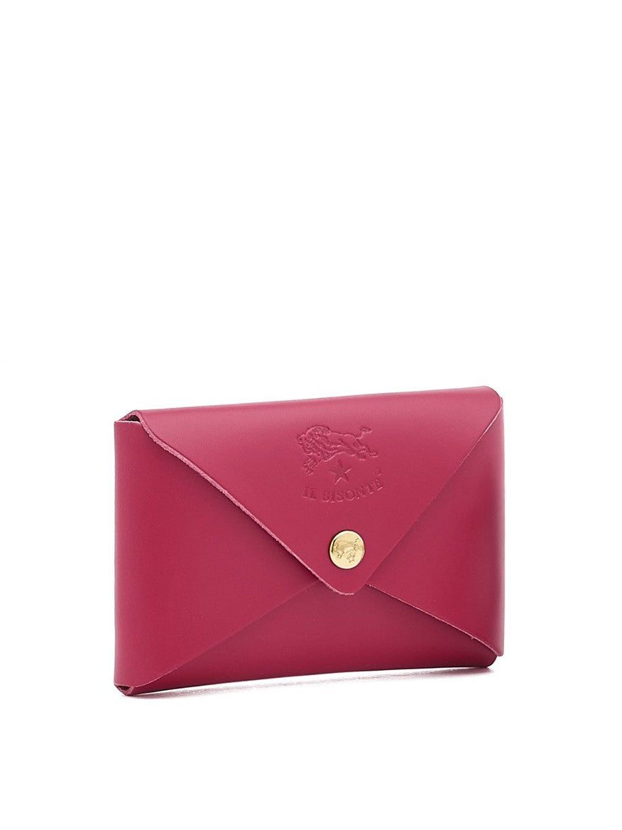 Il Bisonte Sovana Card Case in Cherry Cowhide Leather