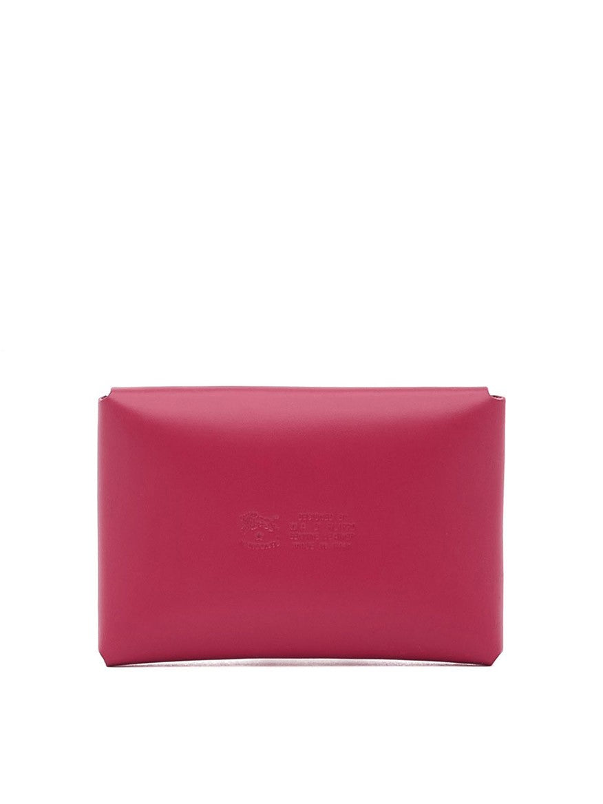 Il Bisonte Sovana Card Case in Cherry Cowhide Leather