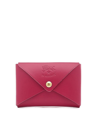 Il Bisonte Sovana Card Case in Cherry Cowhide Leather