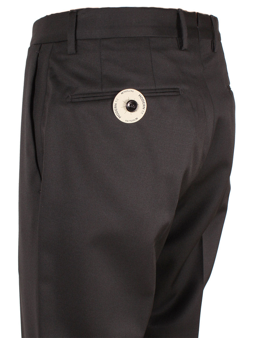 The Incotex Matty 4-Season Trouser in Black, made from Super 100s Batavia wool and featuring a retro-style dial attached to the back pocket, offers the perfect pair of dress trousers for any occasion.