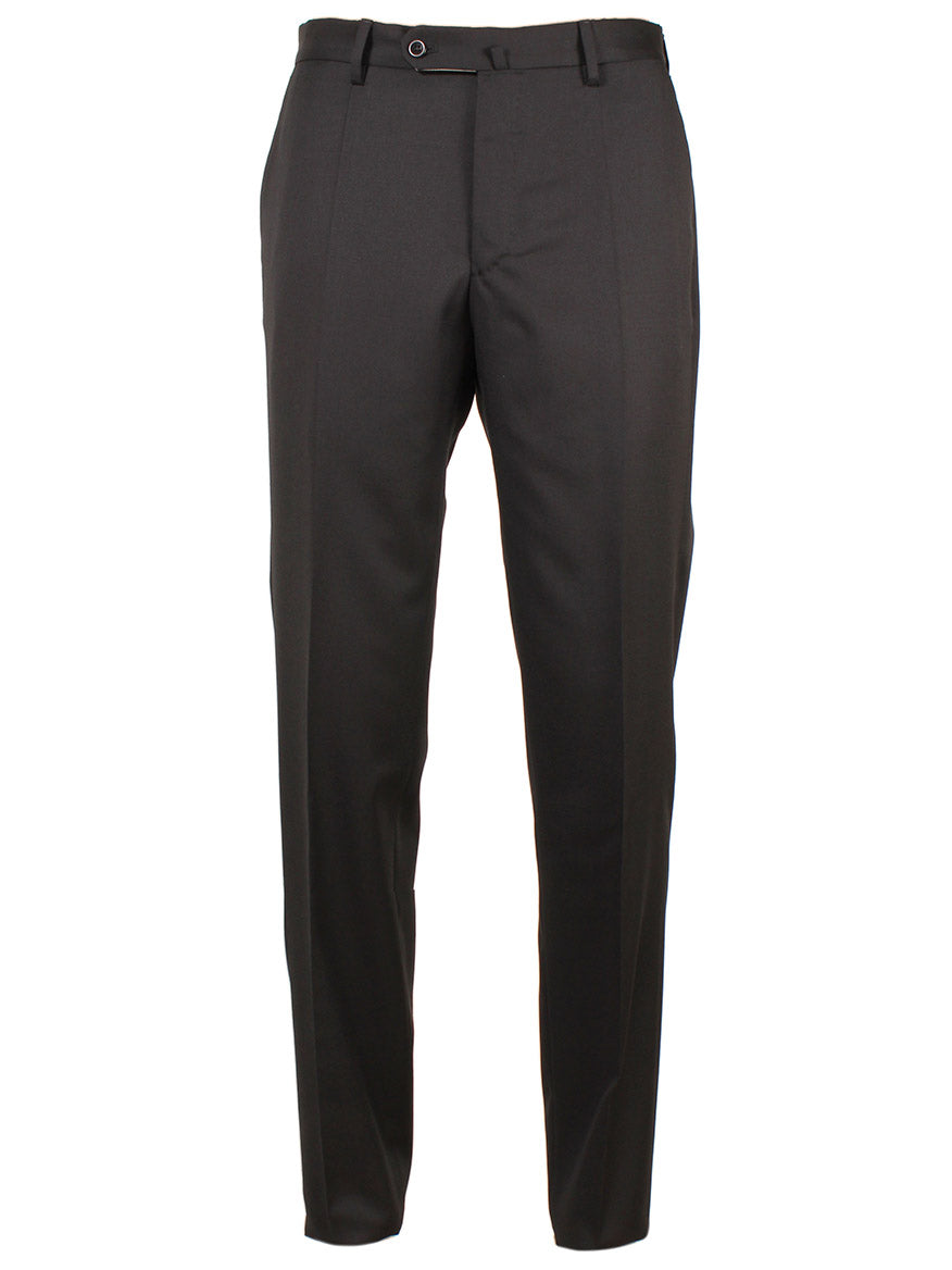 The Incotex Matty 4-Season Trouser in Black is crafted from Super 100s Batavia wool and features a button and zip fly, belt loops, and front creases, making them perfect for wear throughout all seasons.