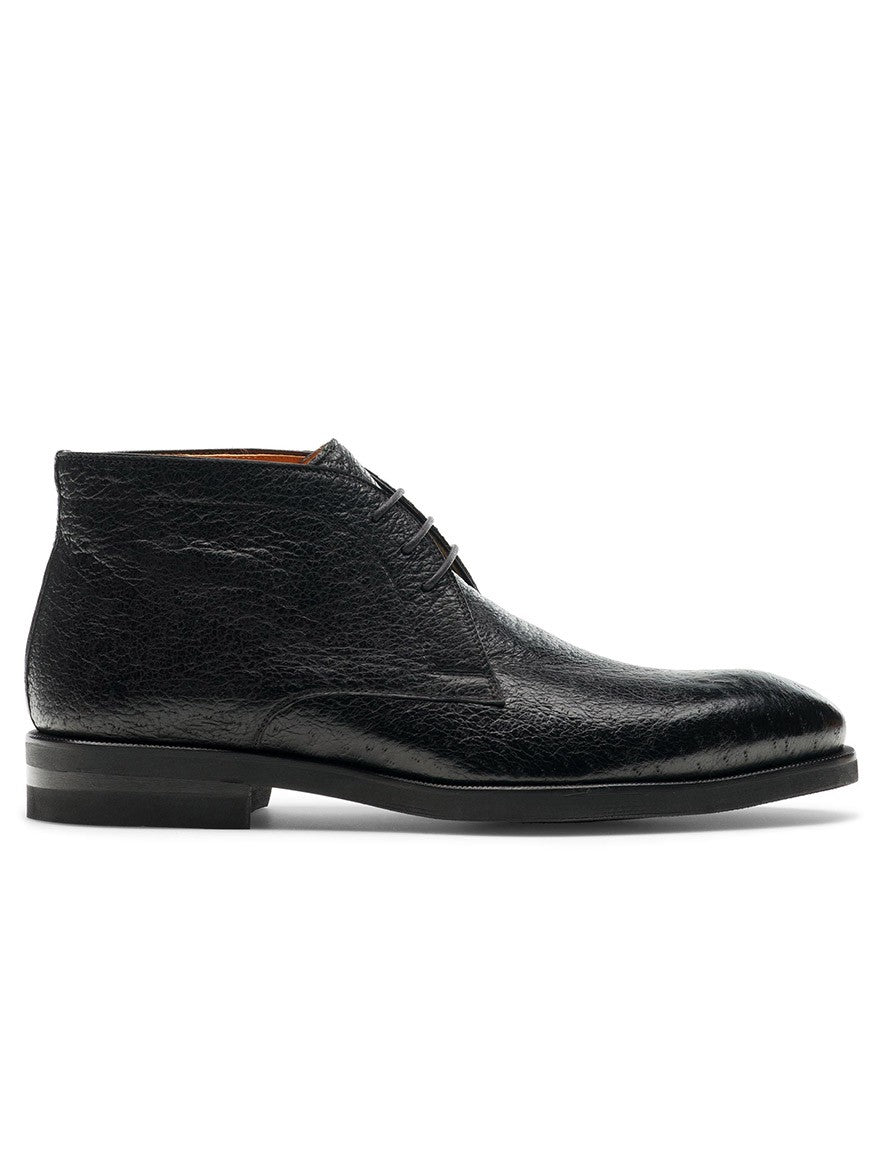 Men's black crocodile leather Magnanni Tacna chukka boots.