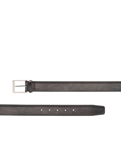 Magnanni Viento Belt in Grafito, laid out straight and flat against a white background.
