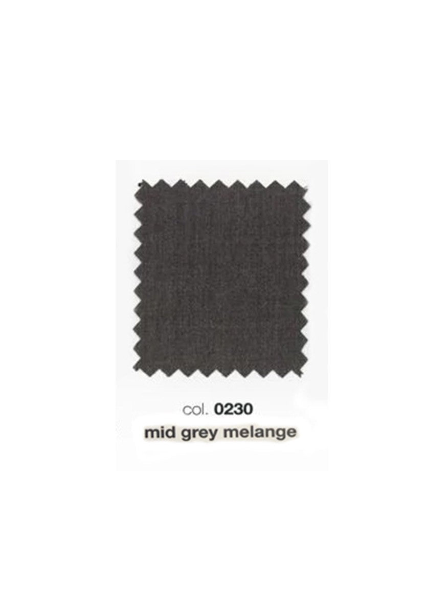 A PT01 Estrato 120s Lux Wool Twill Trouser in Mid Grey Melange made from Italian natural stretch fabric, offering maximum comfort and elegance.