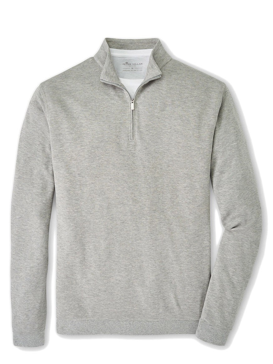 The Peter Millar Crown Comfort Pullover in Light Grey.