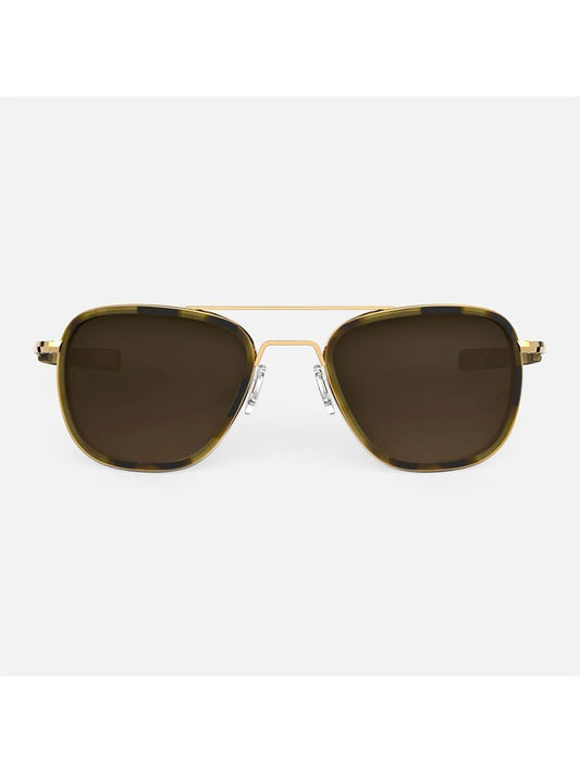 Randolph Aviator Cape Sand Sunglasses in 23K Gold & Tortoise