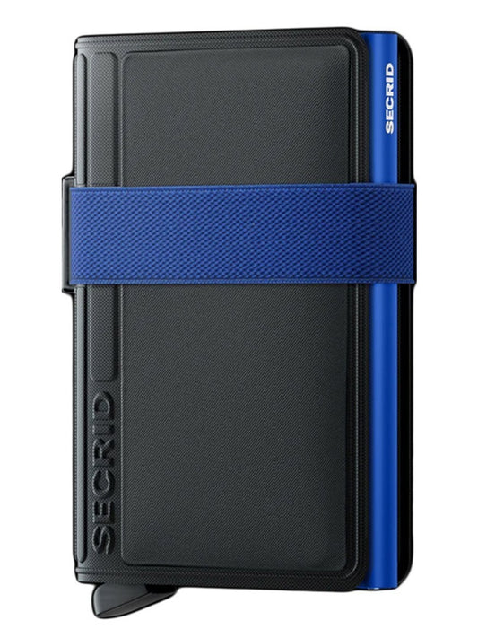 A small Secrid Bandwallet TPU in Black & Cobalt with ample storage capacity, set against a clean white background.
