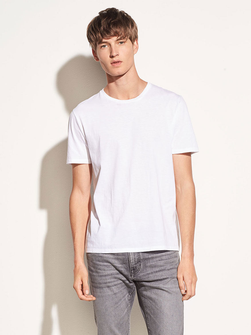 Vince Crew Neck T-Shirt in Optic White