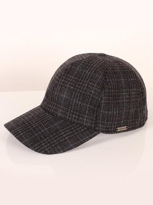 A Wigéns Baseball Classic Cap in Black Glencheck on a light background.