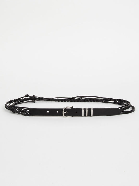A rag & bone Knotted Jet Belt in Black with knotted detailing.