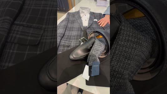 Get the Lowdown on Isaia's Stylish Black Plaid Sport Coat and Zegna Jeans Combo