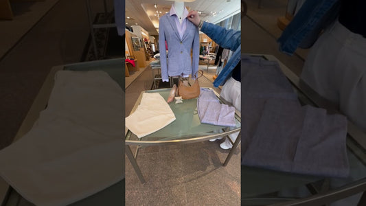 Introducing the New Circolo 1939 Cotton Blazer and Pant Set in Denim Blue