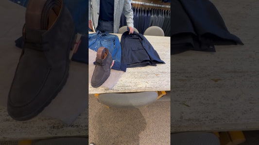 Get the Look: Stylish Denim Shirt and Corduroy Pants Combo