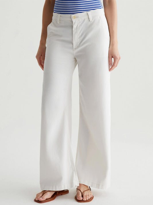 AG Jeans Caden Wide-Leg Trouser in Powder