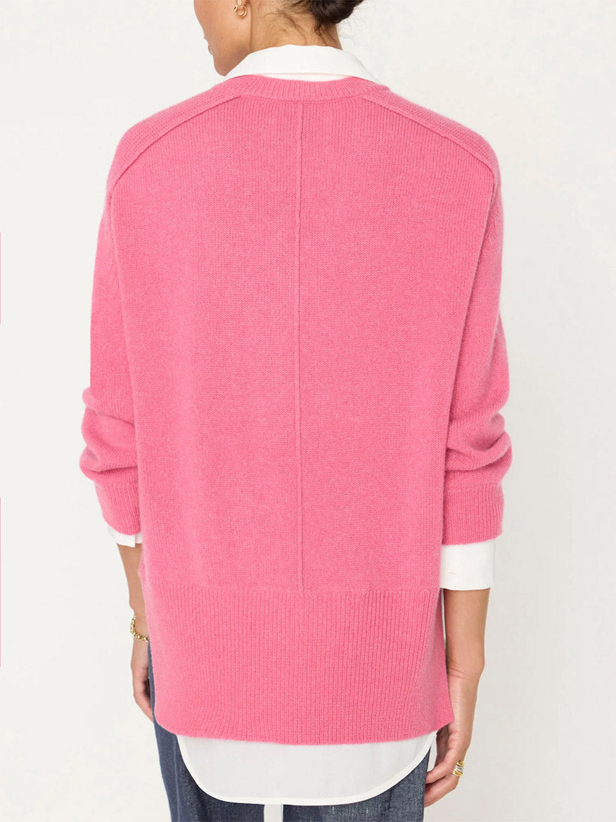 Brochu Walker Looker Layered V-Neck Pullover in Aster Pink