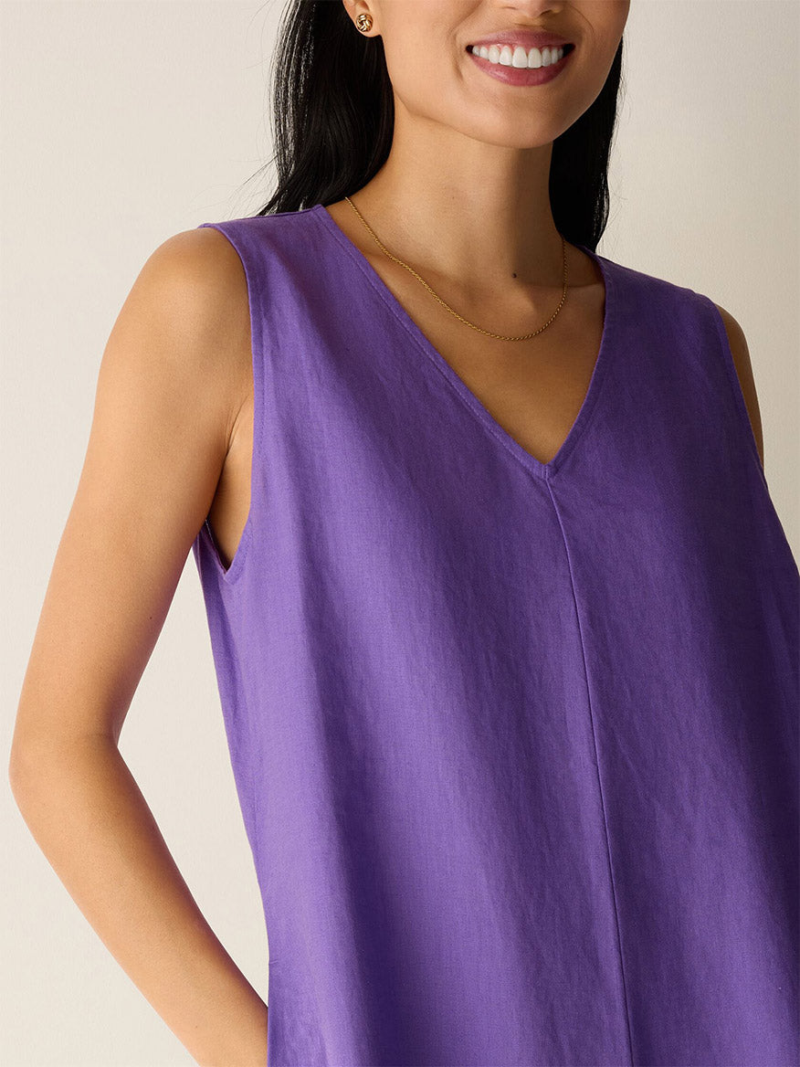 Eileen Fisher Organic Linen Easy Dress in Petunia, L