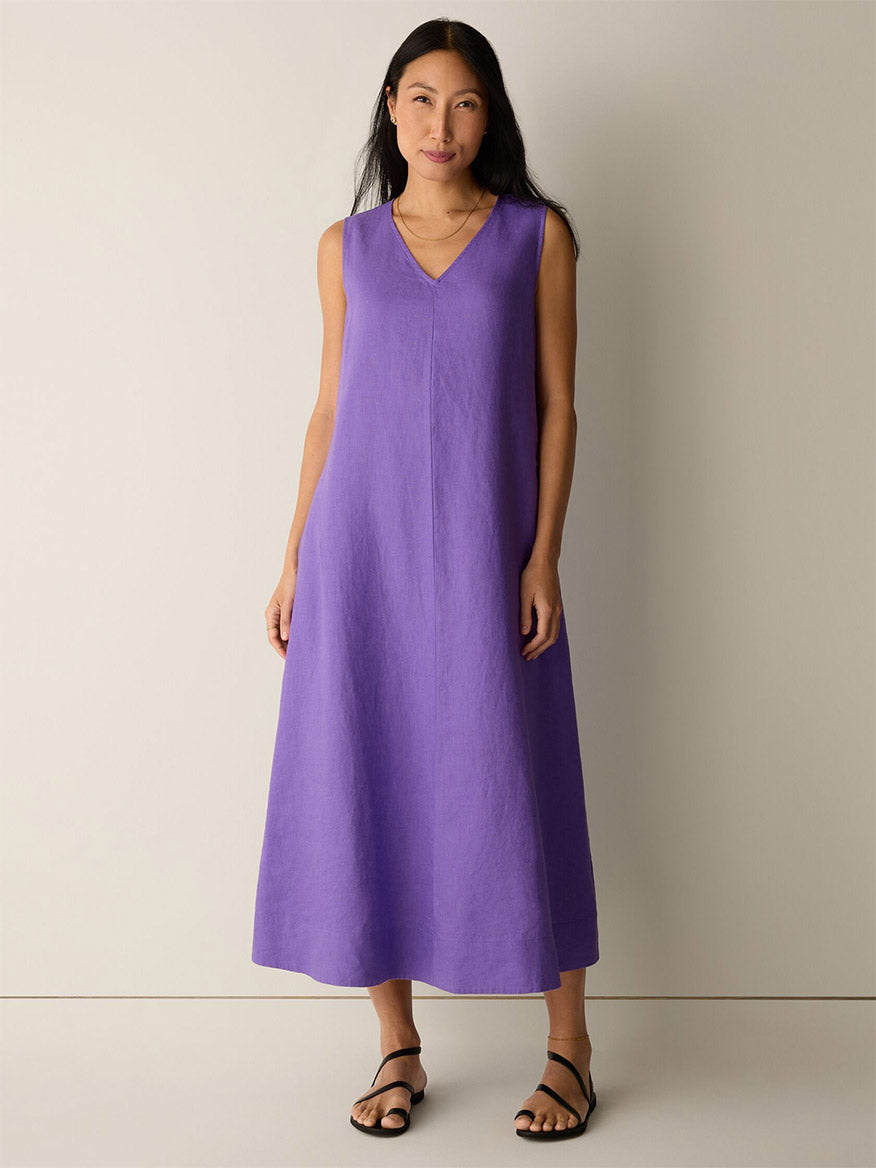 Organic Linen Easy Dress in Petunia