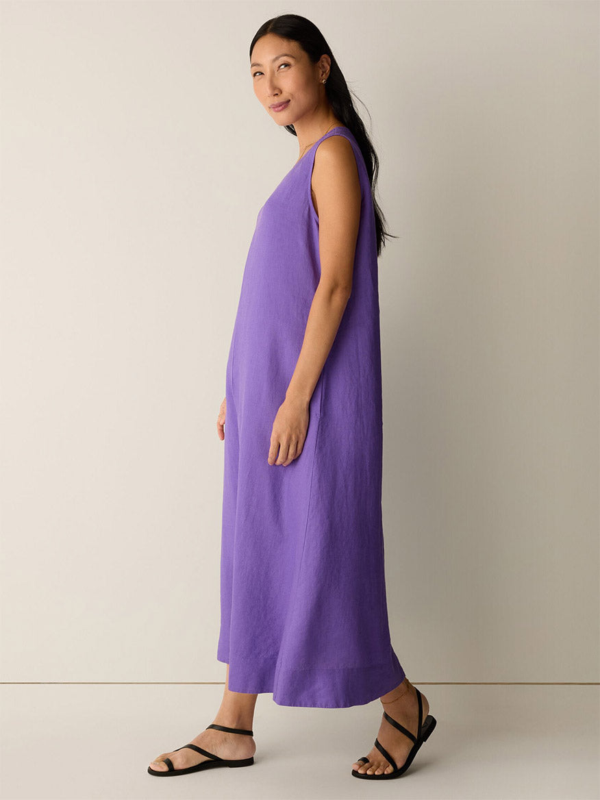 Organic Linen Easy Dress in Petunia
