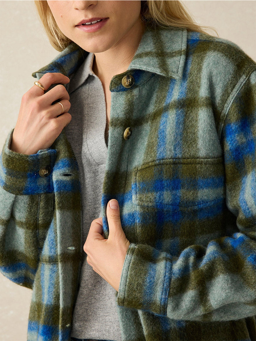 Faherty Brand Cotswold Shirt Jacket in Oakland Plaid