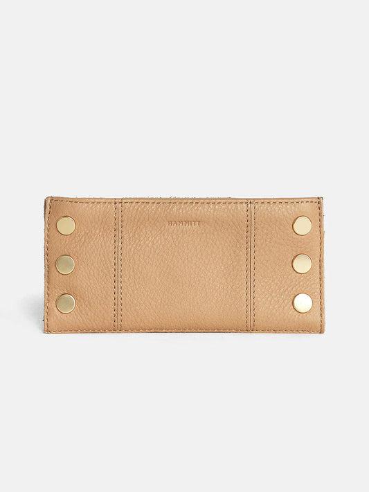 Hammitt Los Angeles 110 North Wallet in Toast Tan with snap closures.