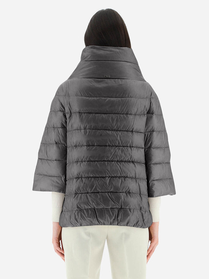Herno Aminta 3/4 Sleeve Cocoon Jacket in Anthracite