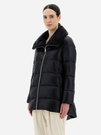 Herno Oversized Ultralight Nylon Lady Jacket in Black
