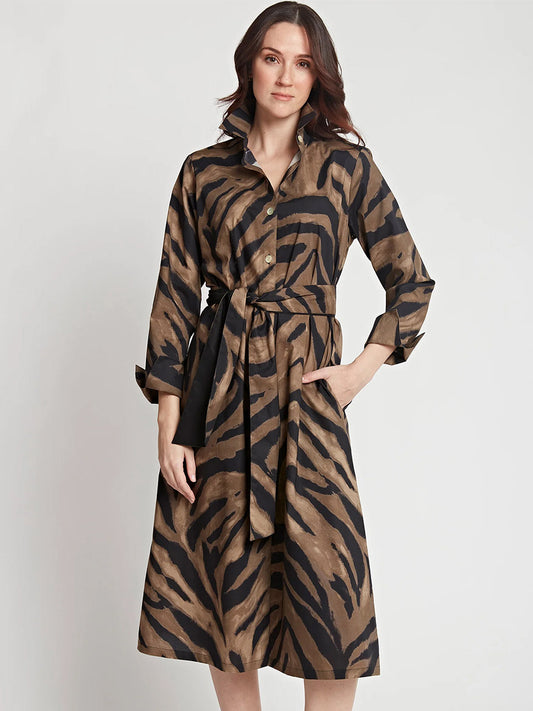 Hinson Wu Tamron Long Sleeve Abstract Zebra Print Dress
