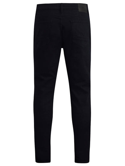 The Hudson Zack Skinny Jean in Point Break showcases modern style with its sleek design, featuring back-facing black jeans with two rear pockets, a belt loop, and distinctive five-pocket styling.