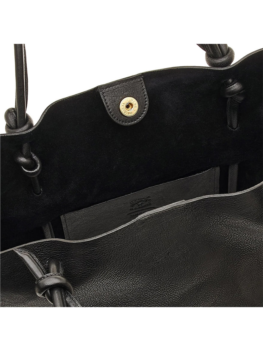 Il Bisonte Snodo Tote Bag in Black Vintage Leather