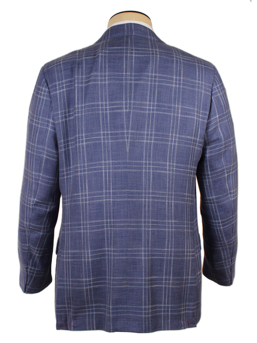 Isaia Sanita Sport Jacket in Blue Glenn Plaid