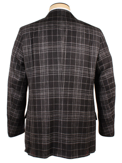 Isaia Sanita Sport Jacket in Black Plaid