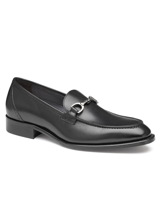 J & M Collection Ellsworth Bit in Black Italian Calfskin with a metal buckle detail.