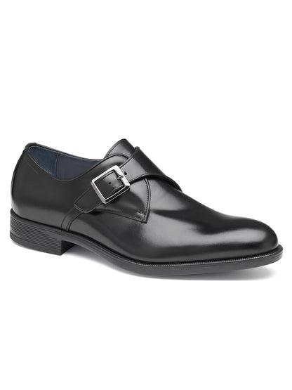 A J & M Collection Flynch Monk Strap in Black Italian Calfskin with two buckles from Italy.
