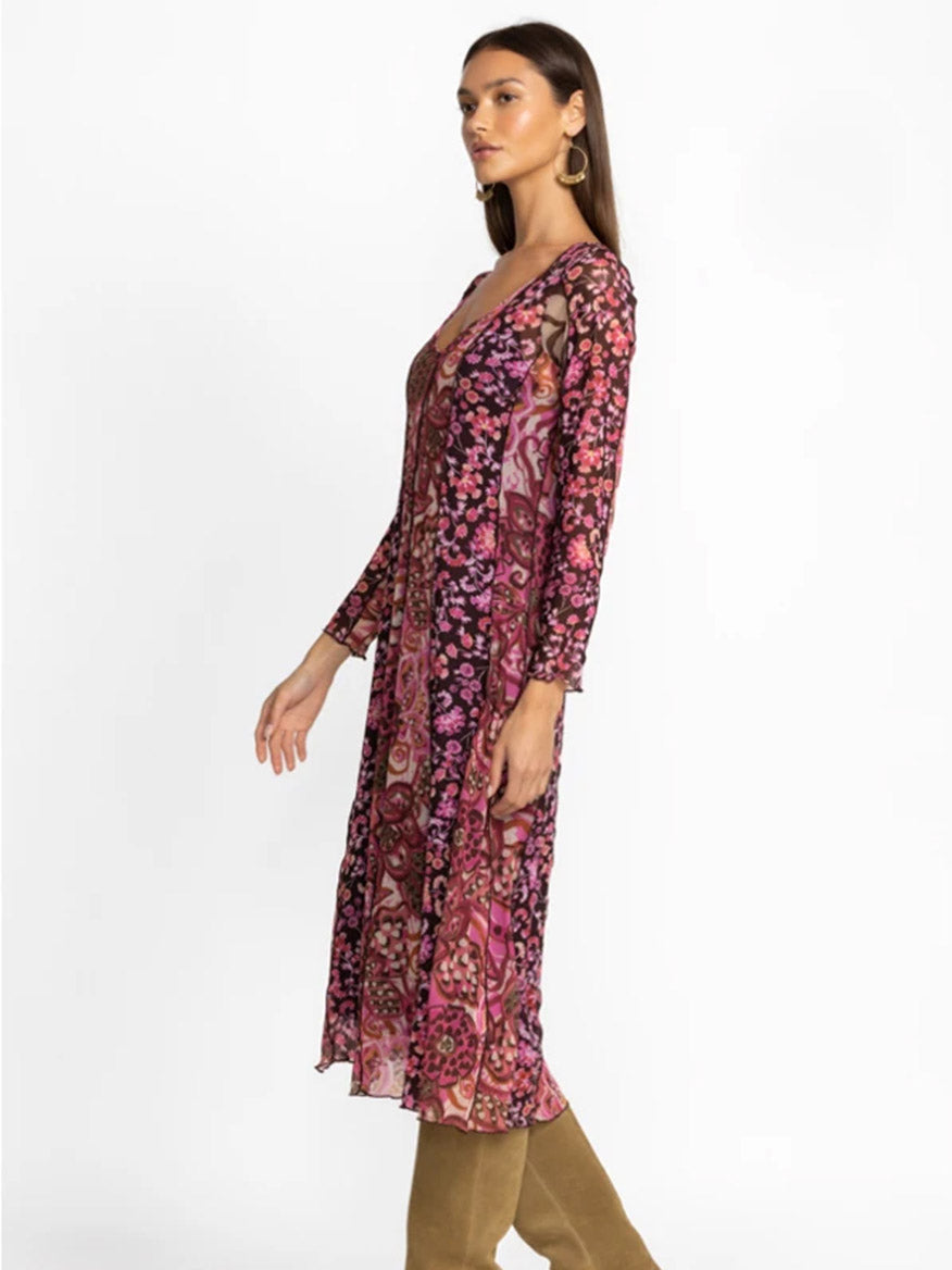 Johnny Was Agatha Mesh Midi Dress in Multi