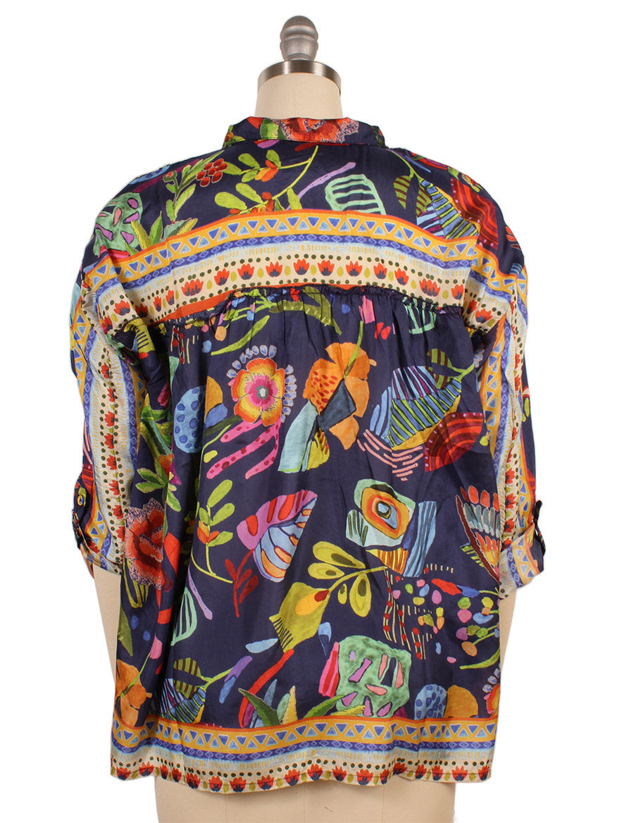 Johnny Was Audrey Oversized Blouse in Farout Scarf Print