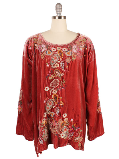 Johnny Was Lori Long Sleeve Blouse in Rosewood