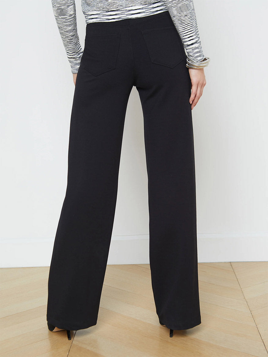 L'Agence Clayton Wide Leg Pant in Black