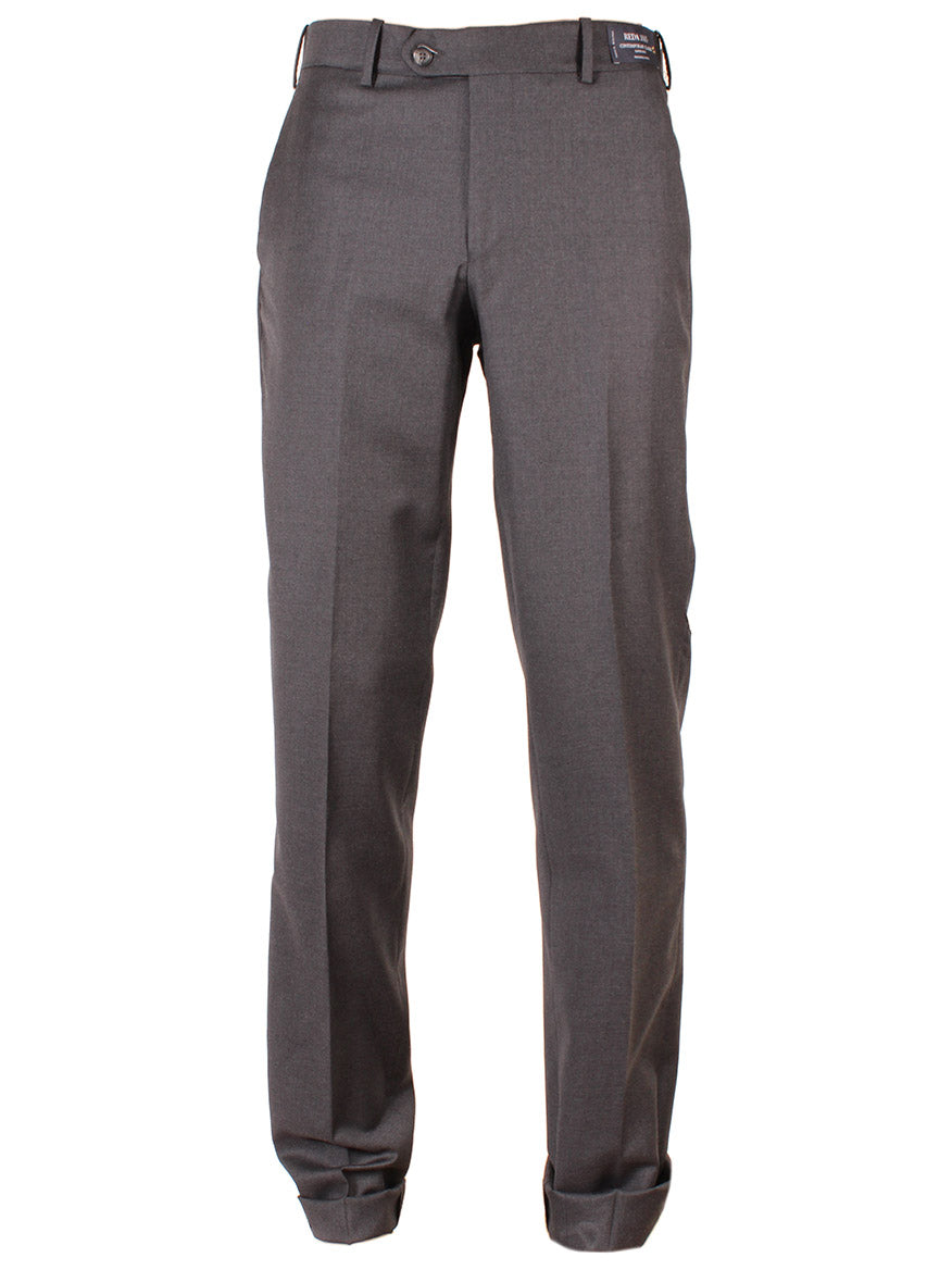 Larrimor's Collection Reda Super 130s Wool Trousers in Charcoal on a white background.