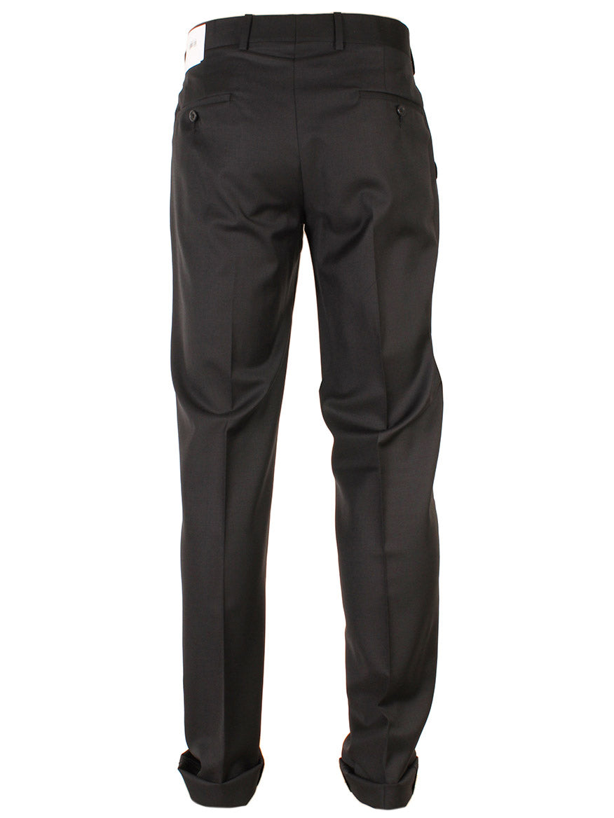Larrimor's Collection Reda Super 130s Wool Trousers in Black isolated on a white background.