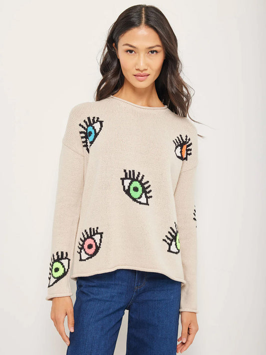Lisa Todd Eyes On You Sweater in Salty