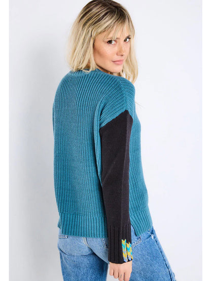 Lisa Todd Power Play Sweater in Jasper Blue