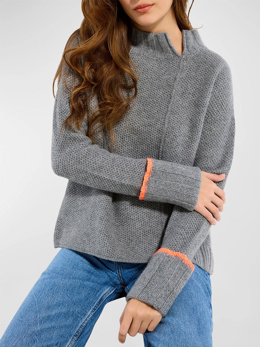Lisa Todd Uptown Contrast Stitch Sweater in Fog
