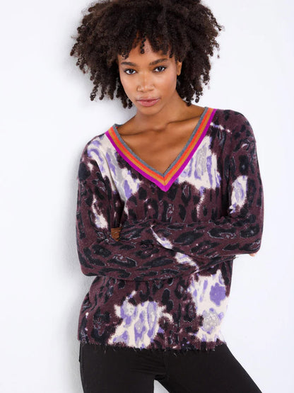 Lisa Todd Wild Side Sweater in Java/Purple