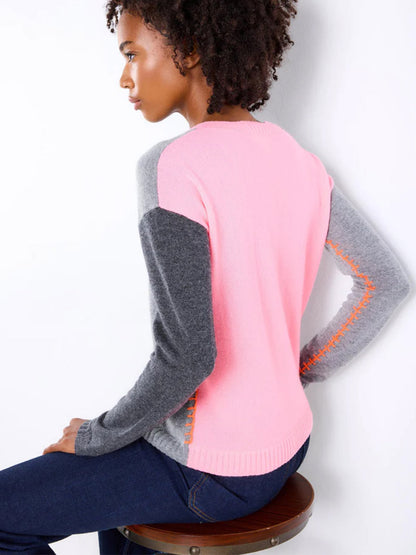 Lisa Todd Writer's Block Sweater in Fog/Candy